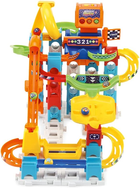 VTech - Marble Rush, Electronic Ball Circuit Racing Set M200E, Building Set, 73 Pieces, 5 Balls, Gift for Children from 4 Years