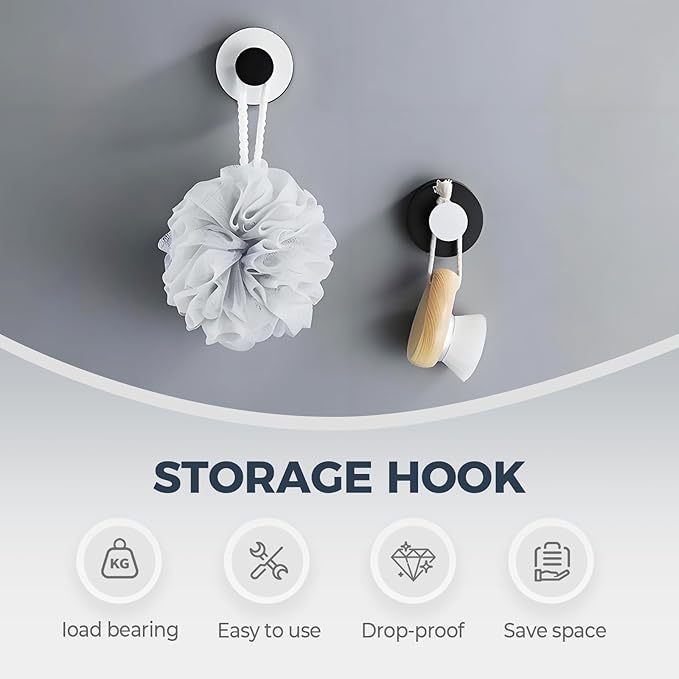 Suction Cup Hooks for Wreaths on Glass, 2025 New No Drill Suction Cup Hooks for Shower, Wreath Hanger Holder for Front Door, Upgraded Towel Hooks for Window Bathroom Mirrors (2, Yellow)