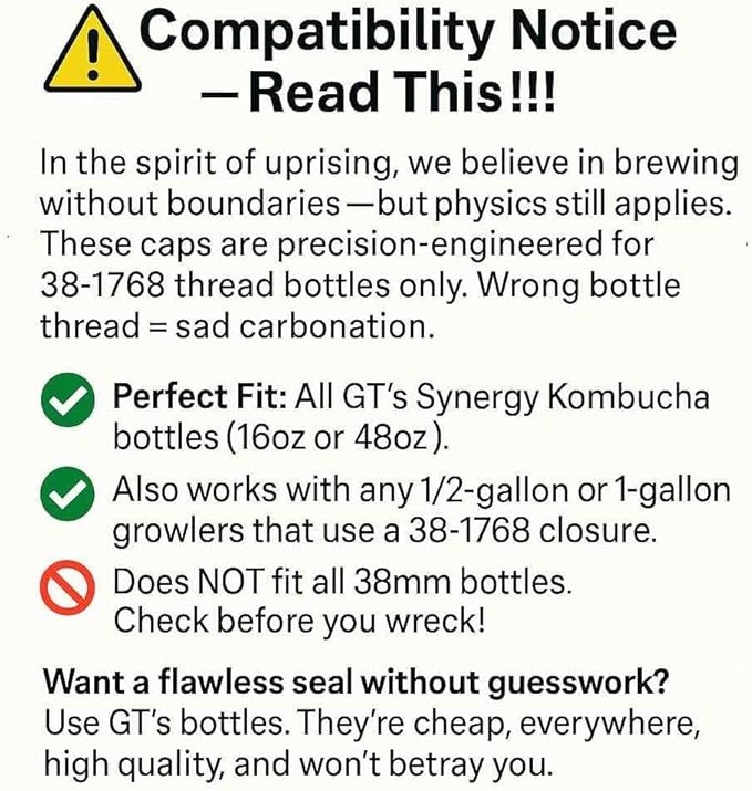 Kombucha.com Carbo-Caps: The Swingtop Slayer and Ultimate Carbonation System for Craft Beer & Kombucha Home Brewing. Viva La Revolución! (65 psi (High Carbonation), 2 Carbo-Caps + PRVs)