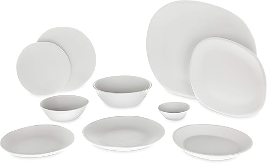 Carlisle FoodService Products Ridge Resuable Plastic Platter Oblong Platter for Home and Restaurant, Melamine, 13 Inches, Cement, (Pack of 6)