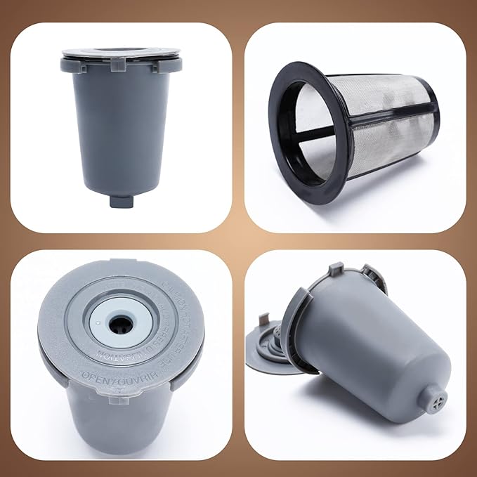 KEEPOW 4PCS Reusable Filter Cup for Cuisinart Coffee Maker, Reusable Coffee Filters for Single Serve Coffee Maker