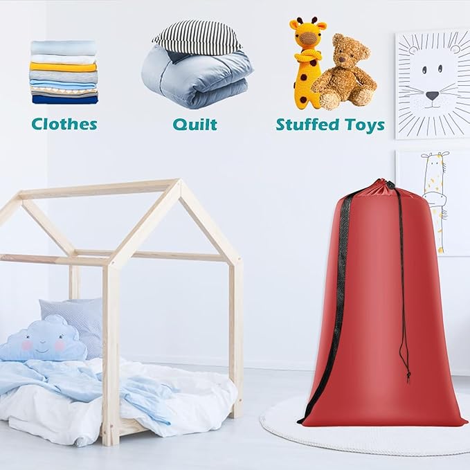 Heavy Duty Laundry Bag 2 Pack XL Nylon Laundry Bags with Straps, Washable Large Dirty Clothes Organizer with Drawstring Closure, Travel Washing Bag Fit a Laundry Hamper or Basket