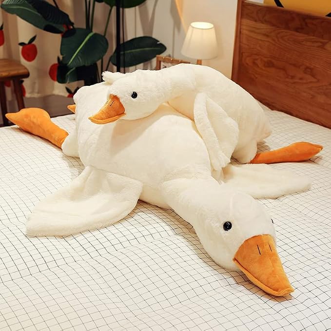 CottonStar Goose Stuffed Animal 51 Inch Plush Doll Toy, Cute Duck Plush Cushion Soft Huge Plushies Pillow, Gift for Kids and Friends, White