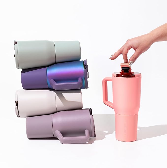 BrüMate Müv - 35oz 100% Leak Proof Insulated Coffee Mug with Handle & Lid - Stainless Steel Coffee Travel Mug - Double Walled Coffee Cup (Prickly Pear)