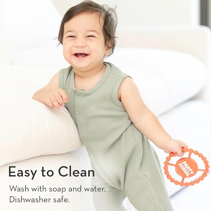 Bella Tunno Happy Teether - Soft & Easy Grip Teething Ring Perfect for Babies and Teething Toys to Help Soothe Gums, Non-Toxic, BPA Free Silicone Teether, Single and Unemployed