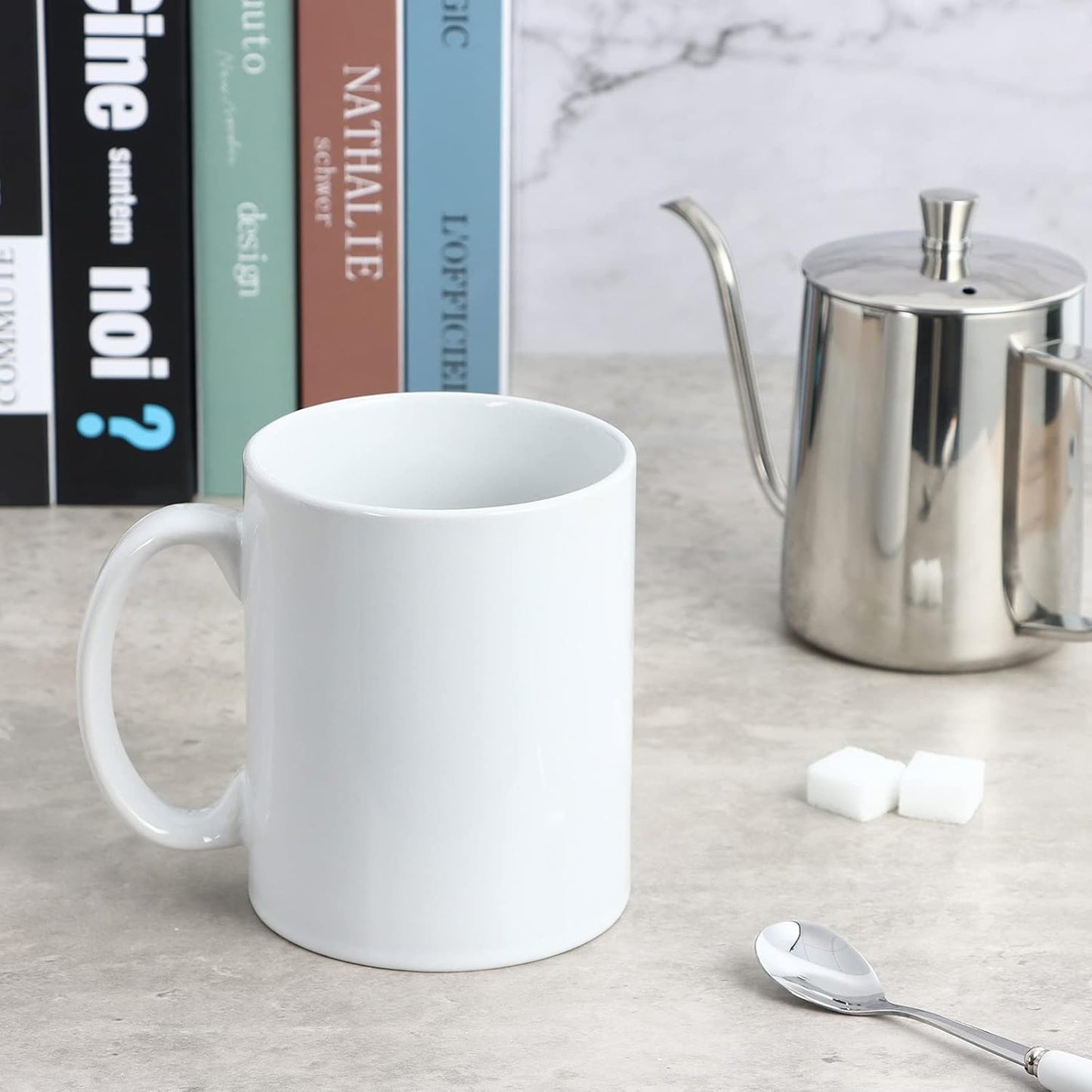 Large Coffee Mugs, 22 OZ(650ml) Extra Coffee Mug Set of 2, Smooth Ceramic Boss Cups, Big Capacity and Large Handle, for Dad Men, White