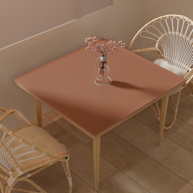 Leather Table Cover,1.8mm Thick,40x40 Inch Table Protector,Table Protector for Dining Room Table,Dining Table Cover,Table Cover Protector.(Brown+Gray,40x40)