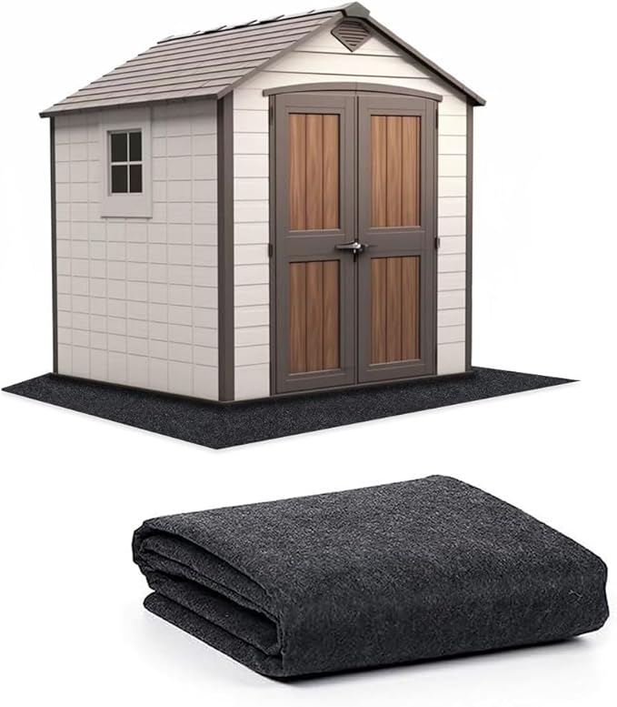 10.2 * 8.2 FT Outdoor Storage Shed Mat, Waterproof Storage Shed Flooring Mat, Anti-Slip Patio Furniture Floor Scratch Prevention Mat, Dustproof Outdoor Carport Mat