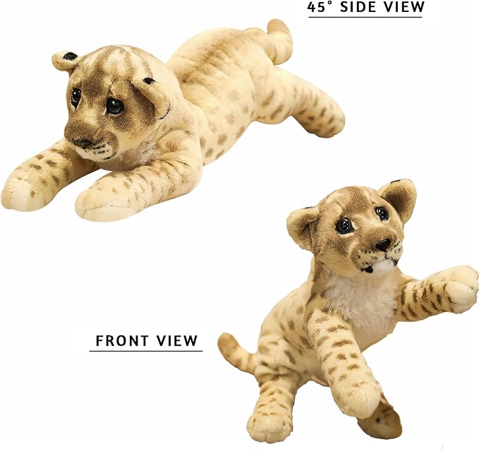 Lion Stuffed Animals 24" Stuffed Lion Plush Pillow Realistic Stuffed Animals Lion Plush Toys Safari Animals Toys Jaguar Cute Plushies Birthday Graduation Gifts for Kids Boys Girls