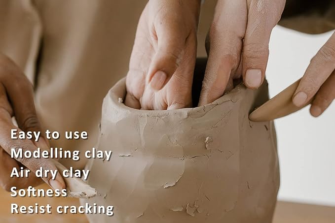 ReArt Natural Air-Dry Clay, for Sculpting, Wheel Throwing, Hand Building, All-Purpose Modeling Clay 10lbs for Sculpting (Terracotta 10LBs)