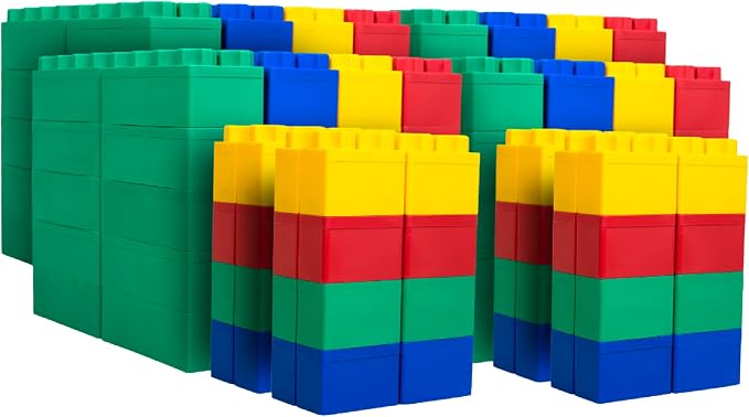 Big Blocks for Kids Ages 4-8 — Indoor & Outdoor Blocks for Kids Games — Large Building Blocks (192 pc) Jumbo Set