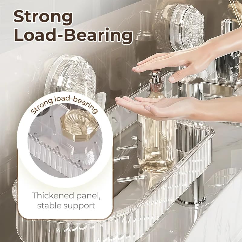 2025 NEW Universal Removable Faucet Storage Rack, Thickened and widened panel design, Removable faucet storage rack installs, no drilling required, residual water automatically drains away (Black)
