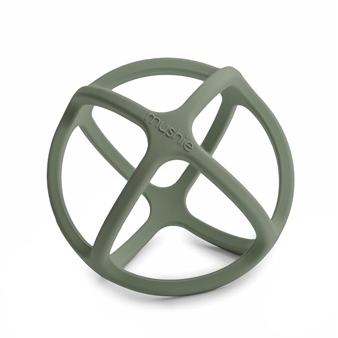 mushie Silicone Baby Teether Ball Toy (Dried Thyme)