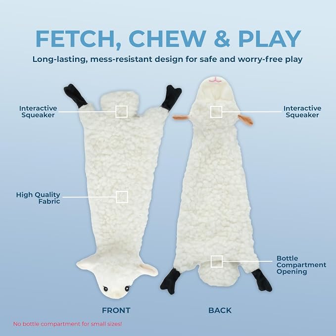 Best Pet Supplies Squeaky Dog Toys with Soft Durable Fabric for Small, Medium and Large Pets Interactive Toy for Indoor Play, Supports Active Biting and Play - Sheep, Cow, Medium