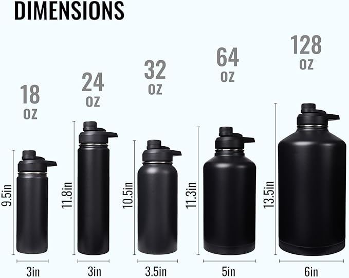 18 oz Insulated Water Bottle with Handle, 304 Stainless Steel Water Bottles with Wide Mouth, Double Wall Vacuum Sports Water Bottle, BPA Free, Keep Cold and Hot, Purple