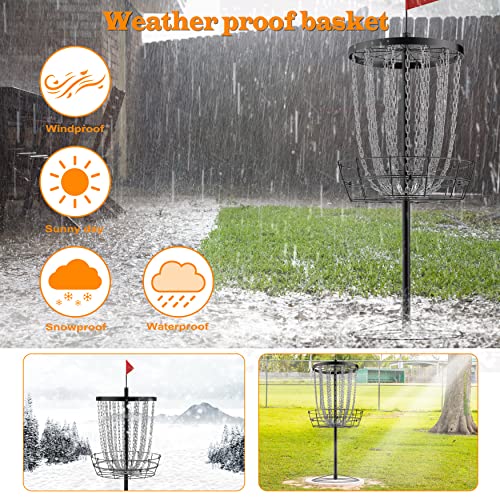 NQV PRO Disc Golf Basket,Heavy Duty 24 Chain Portable Target with Transit Bag, Outdoor/Indoor - size: 52in-Black