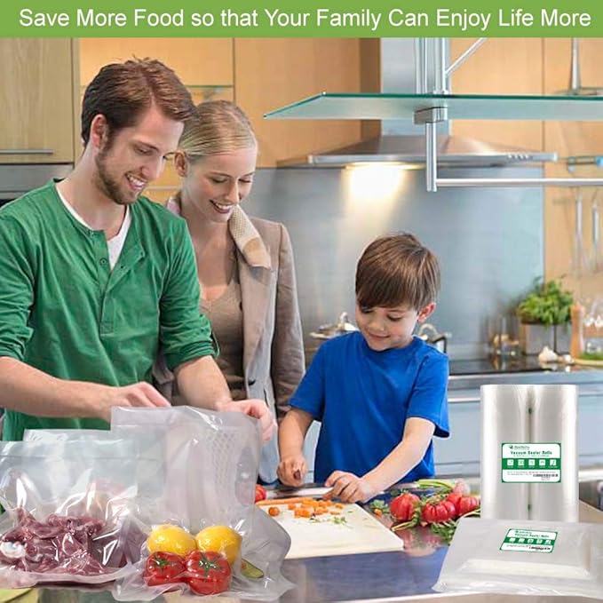 MakMeFre 200 Gallon Size11"x16" Vacuum Freezer Sealer Bags for Food, BPA Free, Heavy Duty Commercial Grade, Sous Vide Vaccume Safe,Vaccume Seal Pre-Cut Bag