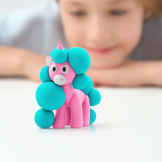 Hey Clay 15 Cans Set - Colourful Modelling Kids Air-Dry Clay 15 Cans with Sculpting Tools and Fun Interactive Instructions for Children Age 3+ (Rainbow Unicorns)