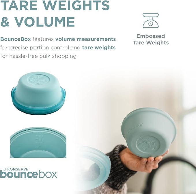 U Konserve Platinum Silicone Food Storage Bento Box Dual Seal Container - Leak Proof, Shatter Proof, Dishwasher Safe, Plastic Free - 20oz (Seafoam)