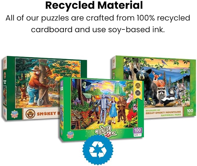 MasterPieces – 100 Piece Jigsaw Puzzle for Kid 6+ Years, Wildlife of Glacier National Park, Educational and Fun Game, Gift Idea for Children, 19" x 14"