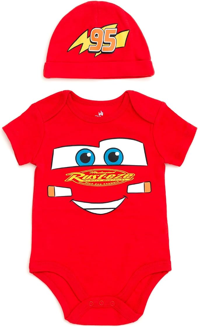 Disney Cosplay Baby Bodysuit and Hat Set Newborn to Infant Sizes (Newborn - 24 Months)