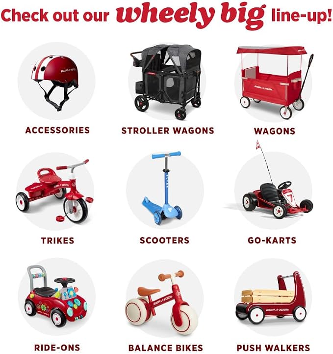 Radio Flyer City 4-in-1 Stroll 'N Trike, Red, for Riders 1-5 Years Old, 4 Riding Modes, 3 Point Harness with Comfort Pad, Parent Controlled Steering, Rear Storage, Stroller Tricycle for Toddlers