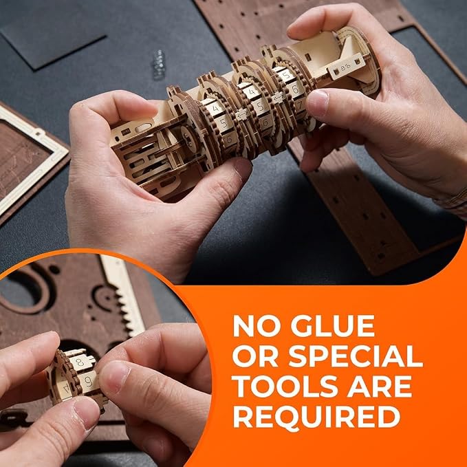 UGEARS Book of Secrets 3D Wooden Puzzles for Adults - Mechanical 3D Puzzle Model Kit - Brain Teaser Puzzles for Adults, DIY Adult Craft Model Building Kits, Wood Puzzle Box, Gift Hobby Set