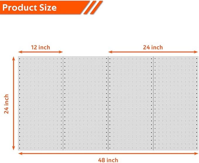 Ultrawall 4 Pcs Metal Pegboard Wall Panels, Peg Boards for Garage Tool Storage