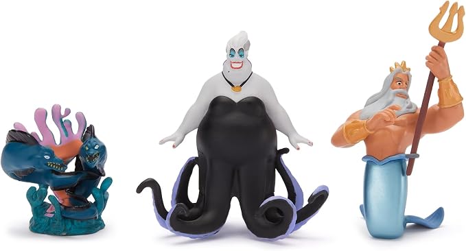 Disney Store Official The Little Mermaid Figure Set – 8 Fully Sculpted Disney Figures Including Ariel, Prince Eric, Ursula & More in Double-Tiered Box with Scenic Backgrounds