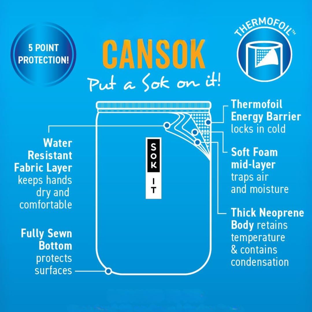 Sok It CanSok Sleeve for Beer & Soda Insulated Neoprene Cover (Rainbow Tie Dye, 12oz Can Sleeve)