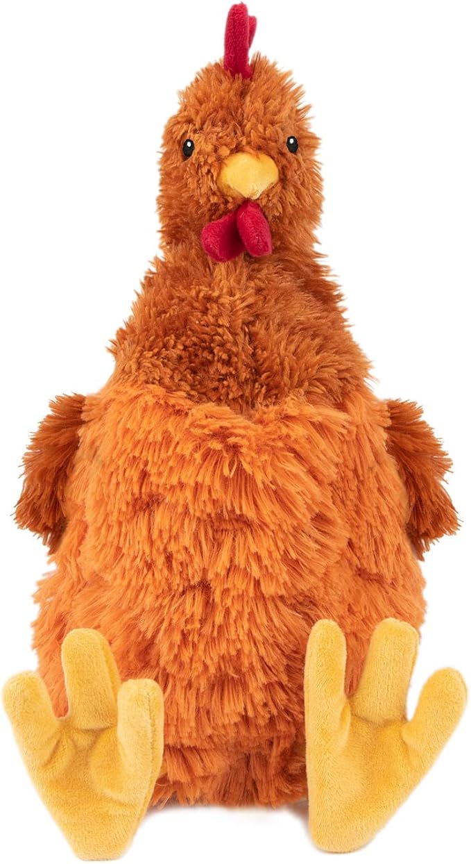 Best Pet Supplies Interactive Squeaky Dog Chew Toy, Ideal Dog Toys for Chewers, Small, Medium & Large Dogs, and Fetch Lovers - Crinkle Chicken (Brown), Large