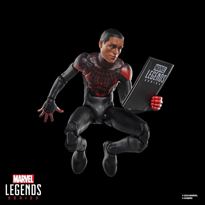 Marvel Legends Series Ultimate Miles Morales, Spider-Man Comics-Inspired Collectible 6-Inch Scale Action Figure with Character-Sized Comic Accessory