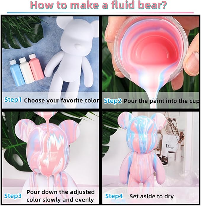 HANDA DIY Painting Kit - Teddy Bear & Gloomy Bear Figures, Creative Home Decorations, Handmade Dolls, Gift for Birthday & Valentines (21 inch)