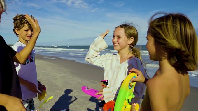 Surfer Dudes Legends & Surfer Pets Wave Powered Mini-Surfer, Pet and Surfboard Beach Toy - Cocoa Moe and Cruncher