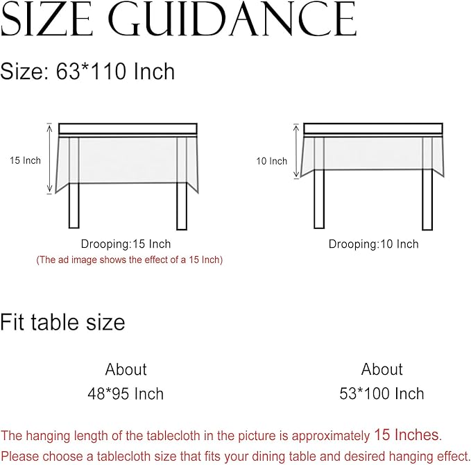 ISAENNE Designer Green Linen Extra Long Tablecloth Rectangle,Floral French Country Indoor Table Cloth,Stain Resistant Home Decor Tablecloths for Dining Kitchen Thanksgiving Party,63"*110"-Brune