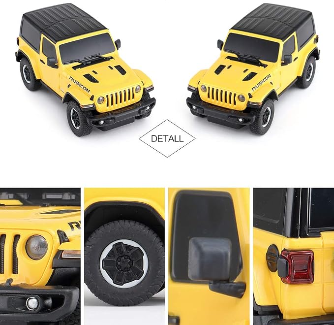 RASTAR RC Toy, 1/24 Scale Wrangler JL Remote Control RC Car, Rubicon Model Vehicle for Kids, Yellow
