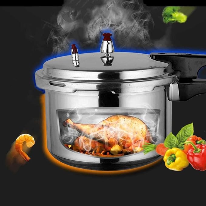 Electric Pressure Cooker, Kitchen Pressure Cooker Cookware 18/20/22cm Gas Stove/Open Fire Pressure Cooker Outdoor Camping Cook Tool Steamer,One Color-4L