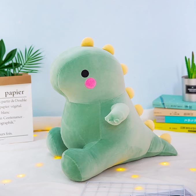 DUANMUL Cute Dinosaur Plush Toys, Fat Dinosaur Stuffed Animals Toys Dolls, Dinosaur Plush Toy Soft Stuffed Animal Dino Plushies Doll Cute Birthday Gifts for Kids Girls Boys (Green,13in)