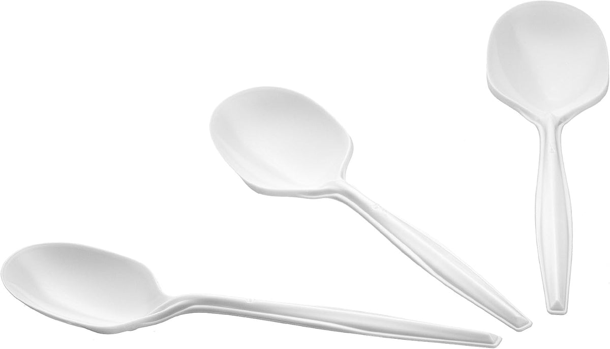 Settings 1000 Count White Plastic Spoons– Disposable Cutlery for Parties, Events, Catering, and Takeout disposable Soup Spoons bulk