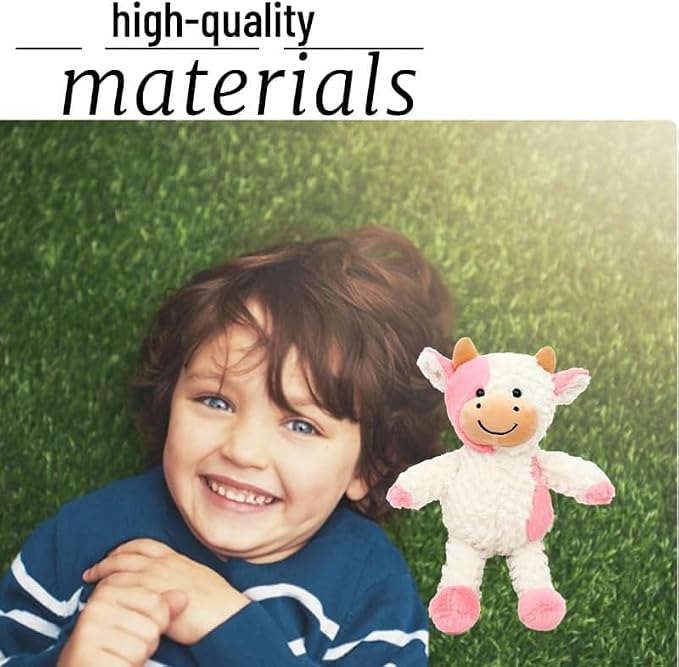 YUKOUQIAN Cow Stuffed Animal Cow Plush Doll Toy 15.7 inch for Girls Boys (Stand Cow pink15.7)