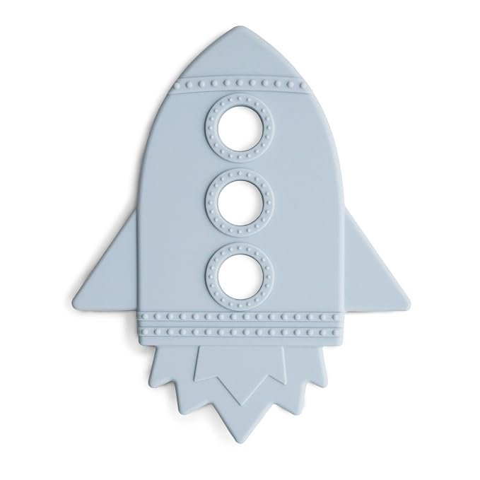 mushie Silicone Baby Teether Toy | Rocket (Cloud)