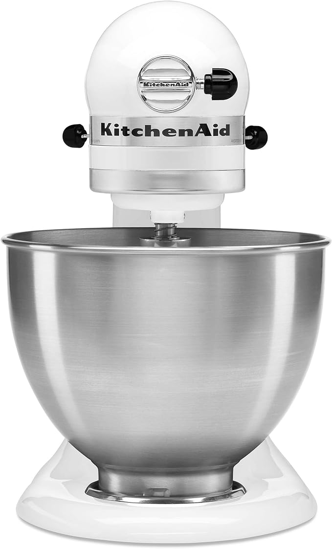 KitchenAid Classic Series 4.5 Quart Tilt-Head Stand Mixer K45SS, White & Pastry Tilt Head Stand Mixer Beater Attachment, Silver