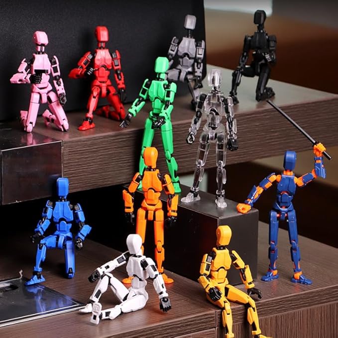 DANONI Titan 13 Action Figure Set, 3D Printed Multi-Jointed Movable Robot Action Figure, Decorations for Action Figures - Assembly Completed(Assembly Completed-Blue)
