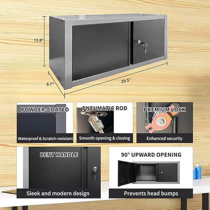 Ultimate Garage Storage System Set with Rolling Tool Cabinet, Free-Standing Design