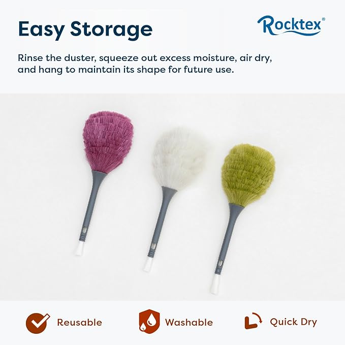 3 Pack Microfiber Delicate Duster & Detail Brush - Dual Ended Duster with Microfiber, Electrostatic and Washable Screen Static Cleaning Tool for Office, Car, Laptop, Screen, Keyboard, TV