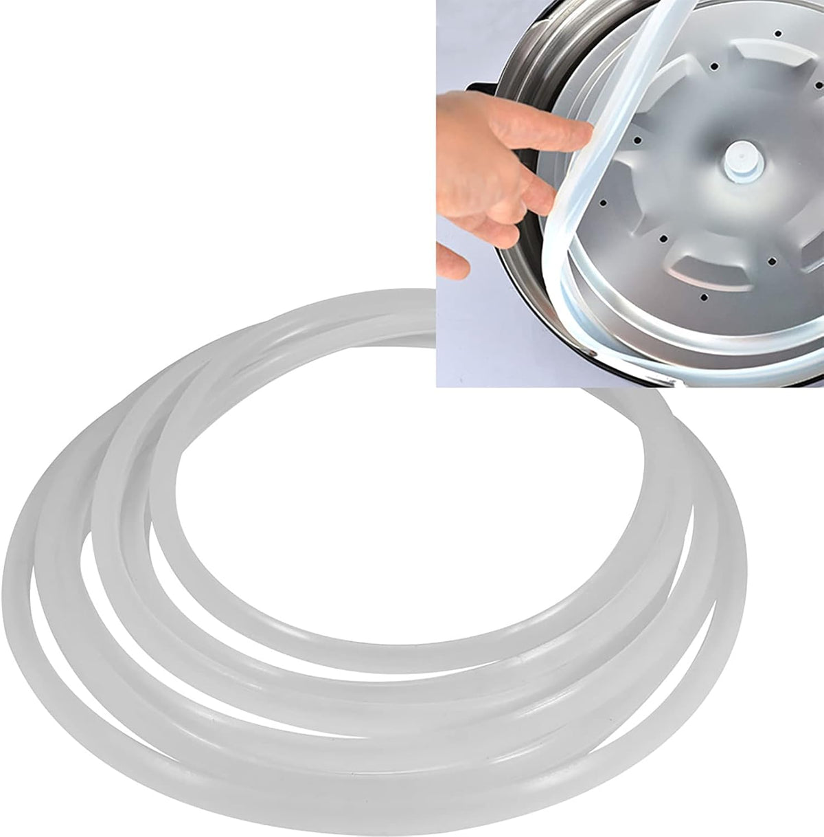 Pressure Cooker Sealing, 22/24/26/32cm Dia Clear Silicone Gasket Sealing Cookware Accessories Replacement High Temperature for Household Restaurant(Diameter 26CM)