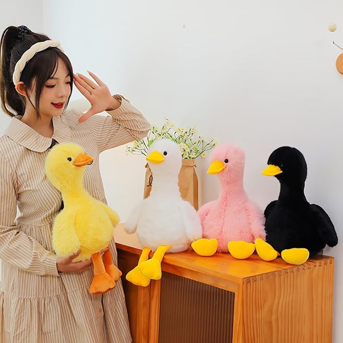 Duck Stuffed Animal, Stuffed Duck Plush Toys, Birthday for Kid Boys Girls (10inch-Black)