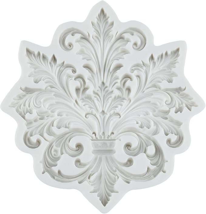 Baroque Scroll Silicone Mold Relief Flower Lace Filigree Polymer Clay Molds for DIY Crafts Epoxy Resin Casting Polymer Clay Tools Craft Air Dry Jewelry Making