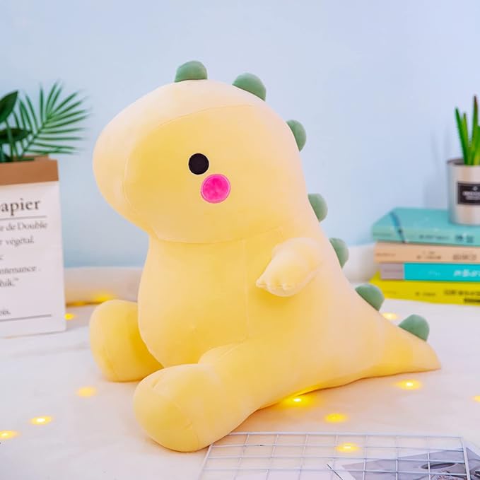 DUANMUL Plush Dinosaur Toy - 8in Stuffed Animal for Kids, Cute & Soft Dino Doll Gift (Yellow)