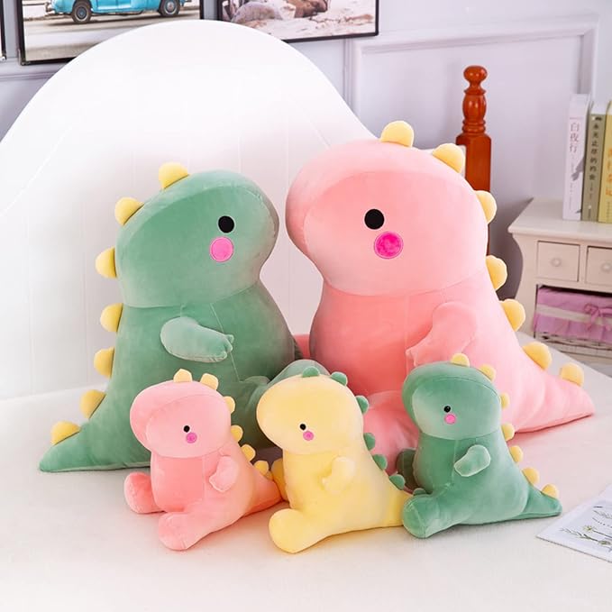 DUANMUL Cute Dinosaur Plush Toys, Fat Dinosaur Stuffed Animals Toys Dolls, Dinosaur Plush Toy Soft Stuffed Animal Dino Plushies Doll Cute Birthday Gifts for Kids Girls Boys (Pink,19in)